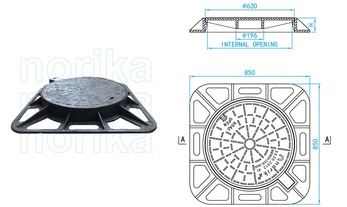 Ductile Iron Circular Manhole Cover & Frame (A1 Grade)